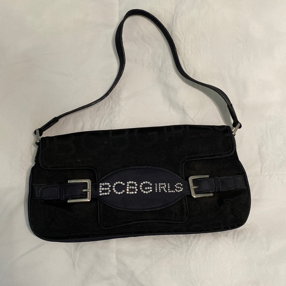 Gently used black BCBG purse